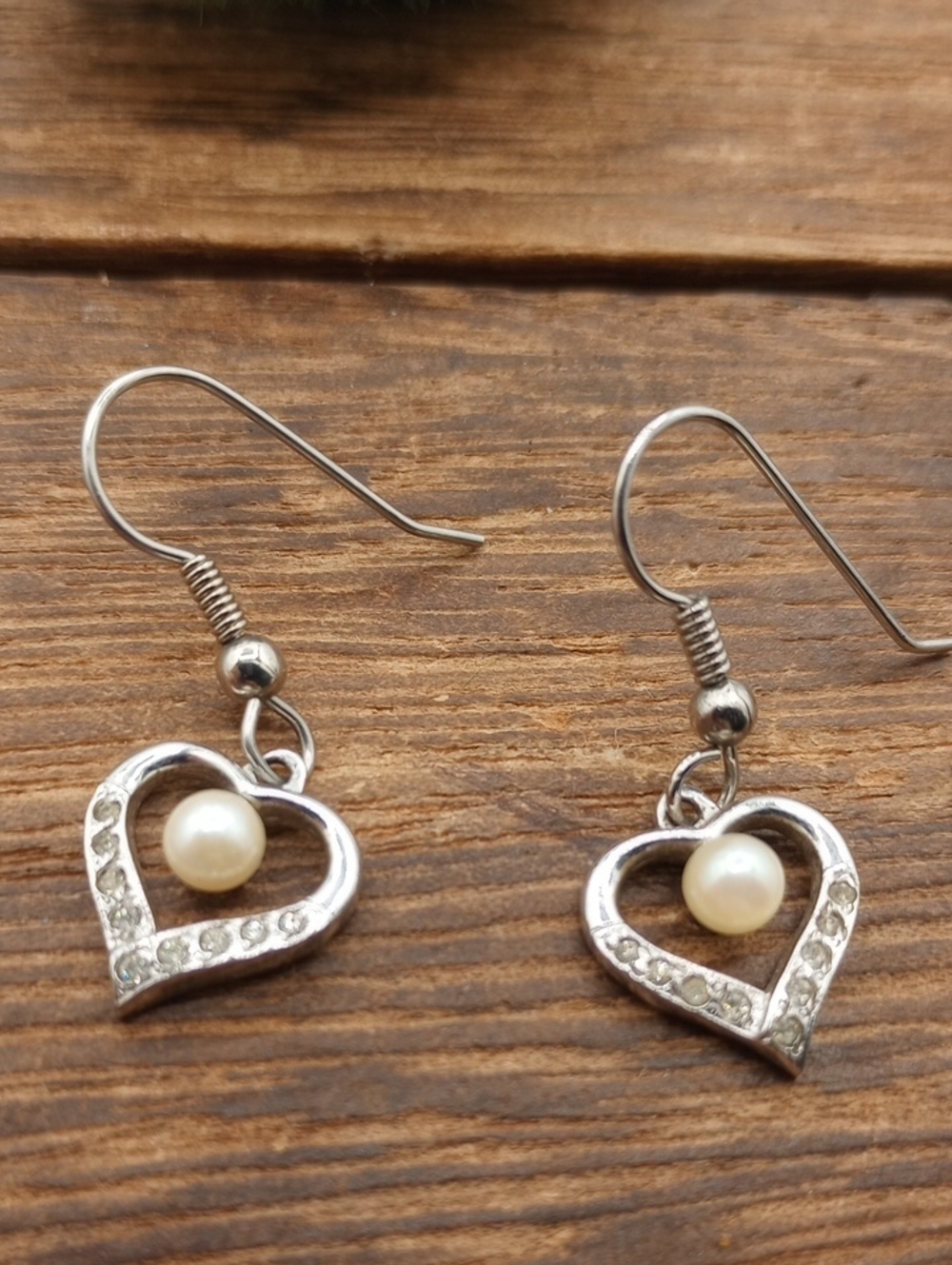 Heart Pearl Drop Earrings - Classic Women Jewelry E403